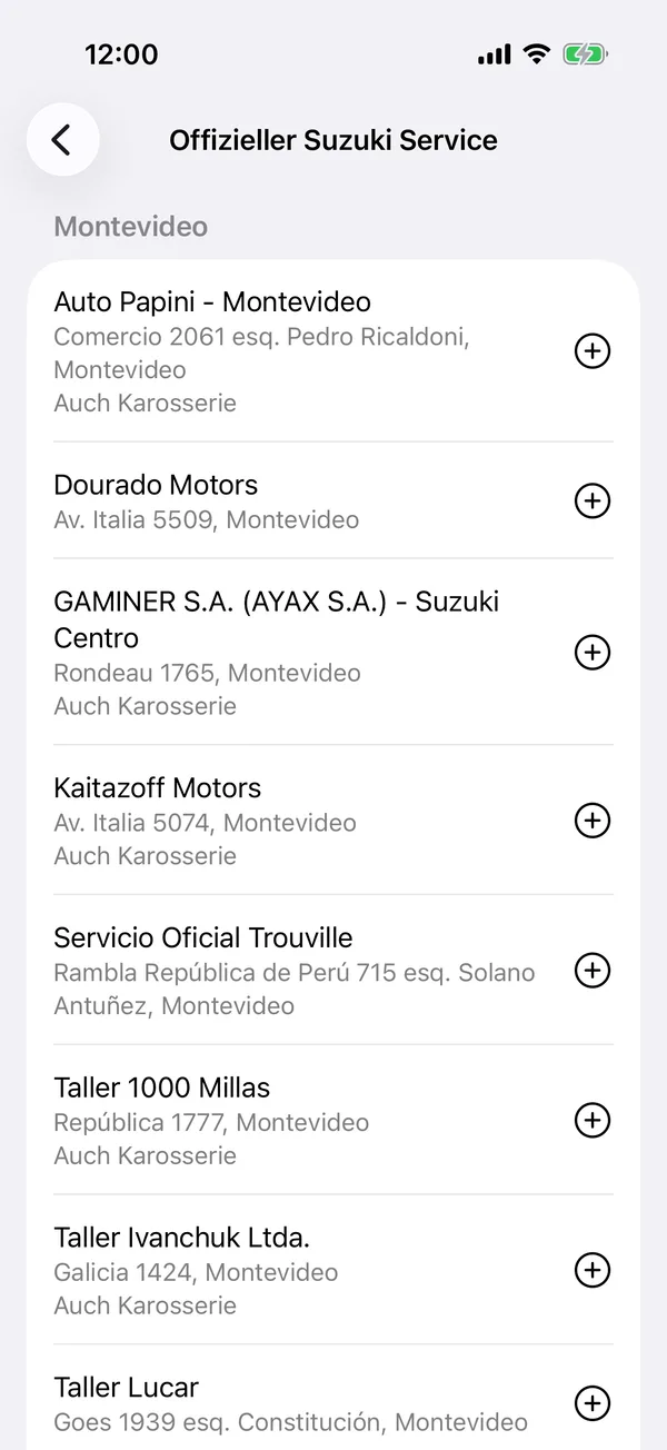 Der offizielle Suzuki-Service, nach Departamento