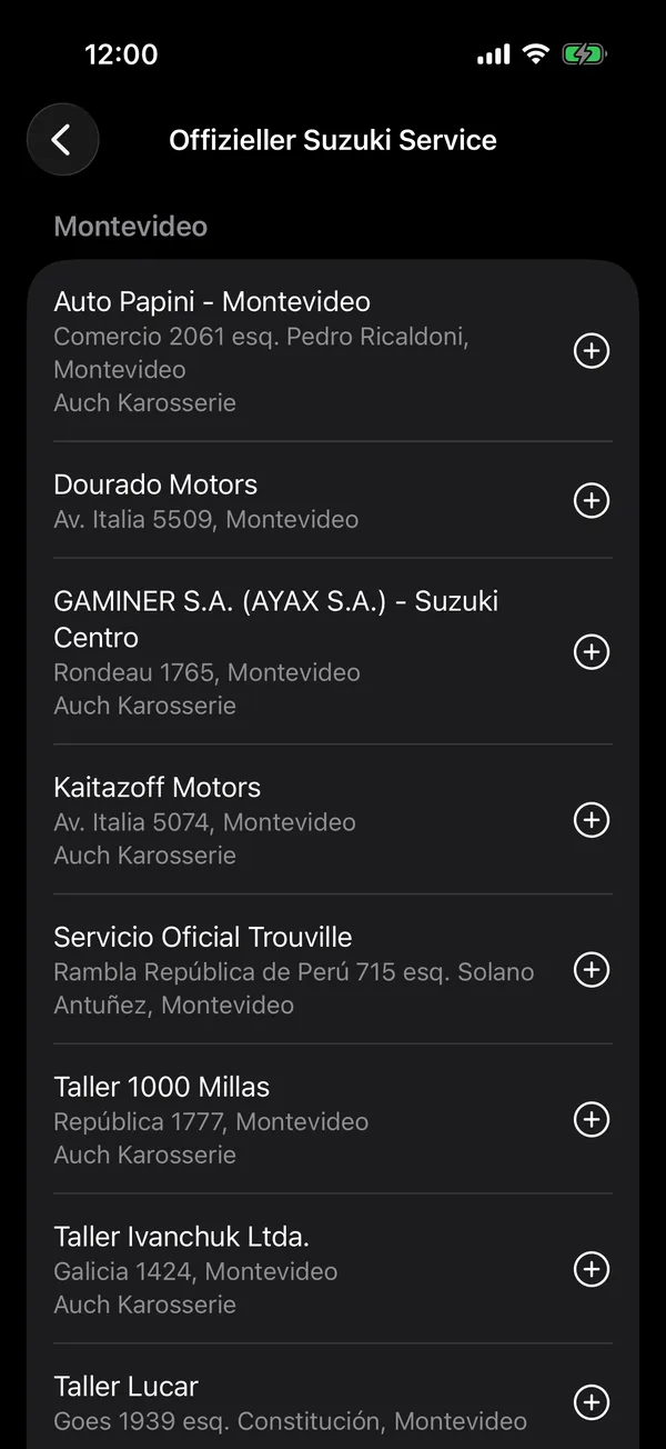 Der offizielle Suzuki-Service, nach Departamento