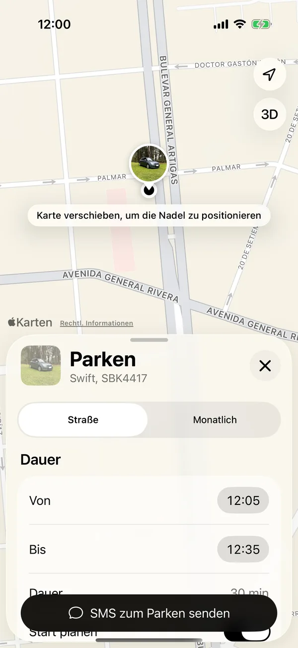 Das Formular mit Start planen, Von und Bis