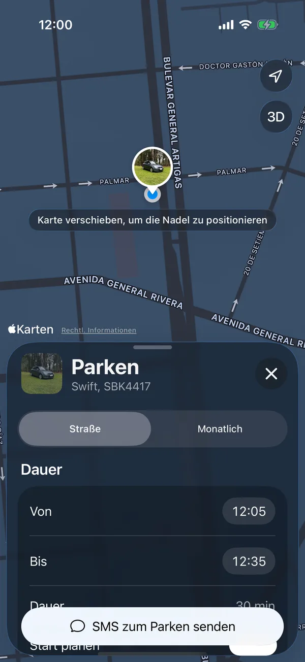 Das Formular mit Start planen, Von und Bis