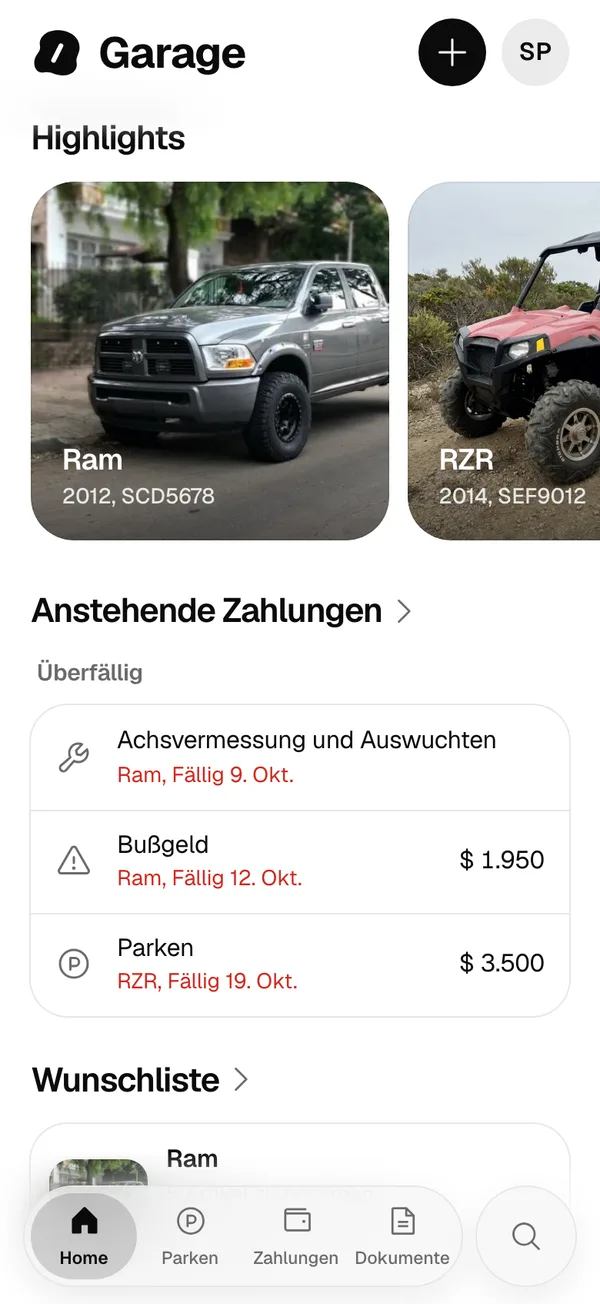 Home im Web, im Browser eines Handys