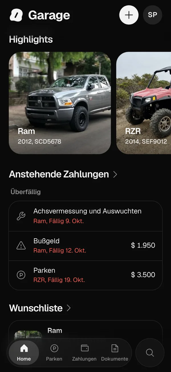 Home im Web, im Browser eines Handys