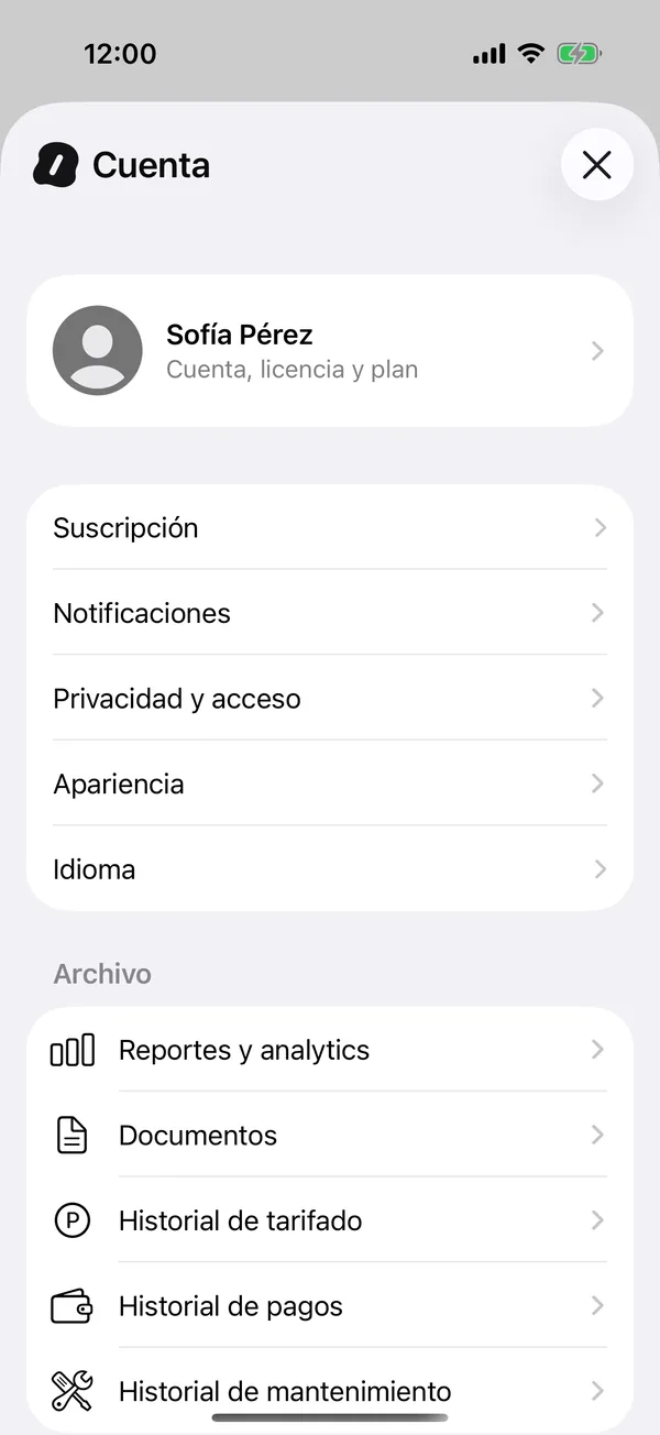 The account with Subscription, Notifications, Privacy & Access, Look & feel and Language