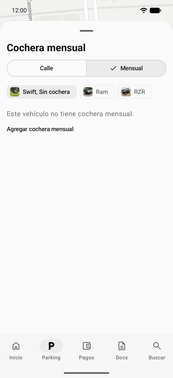 Un vehículo marcado sin cochera mensual