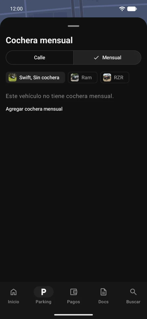 Un vehículo marcado sin cochera mensual
