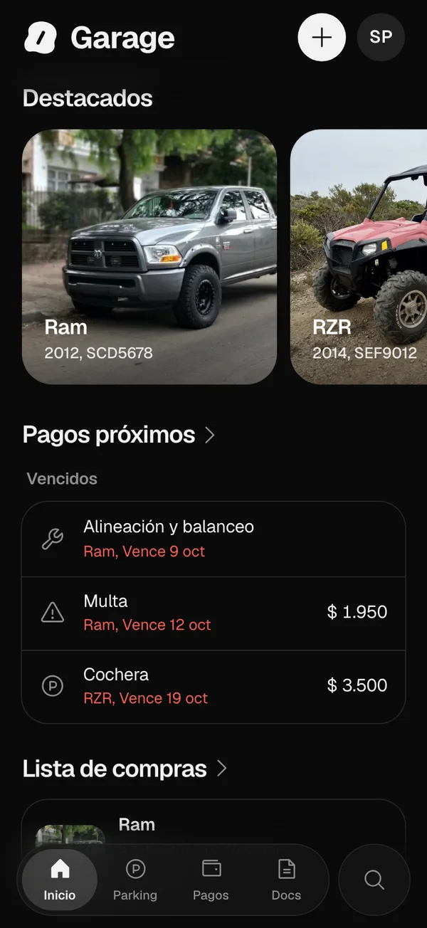 Inicio en la web, en el navegador de un teléfono