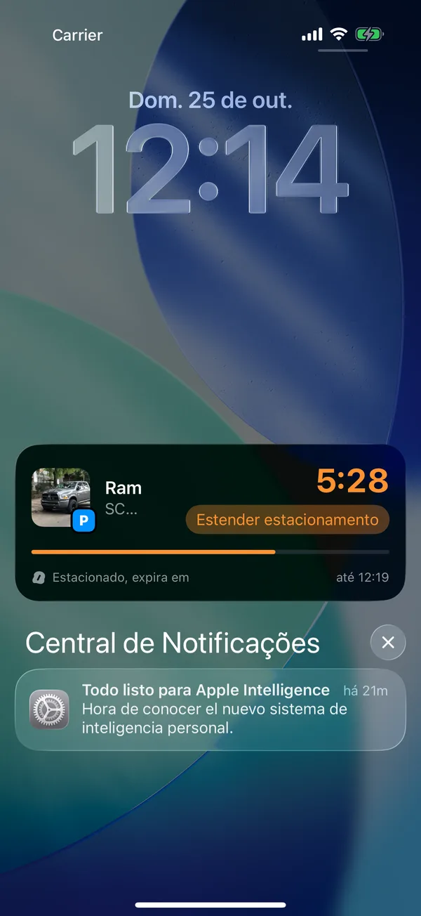 Com menos de 10 minutos, em laranja e com Estender estacionamento