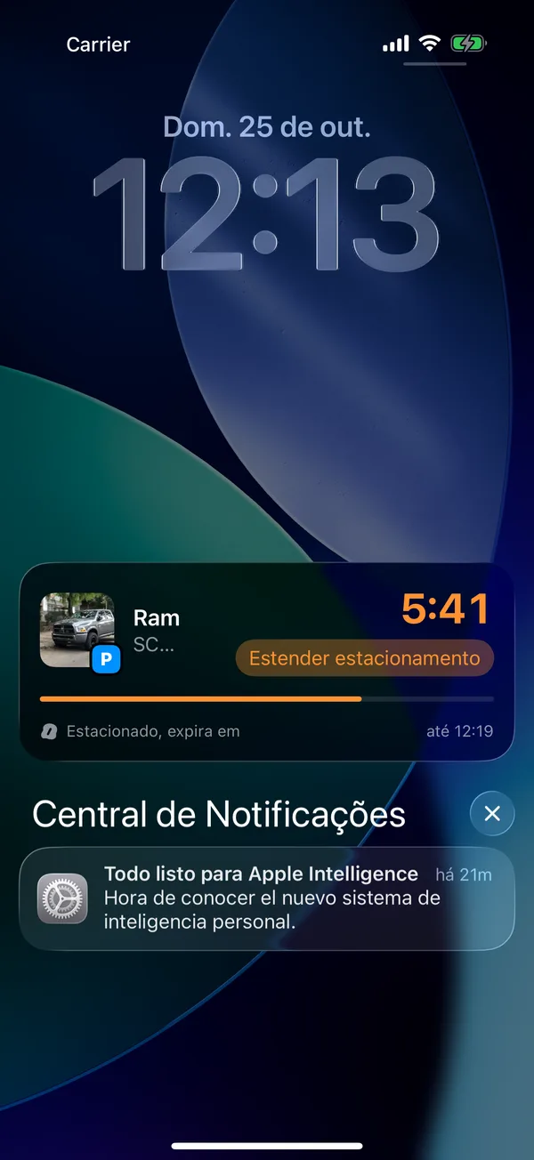 Com menos de 10 minutos, em laranja e com Estender estacionamento