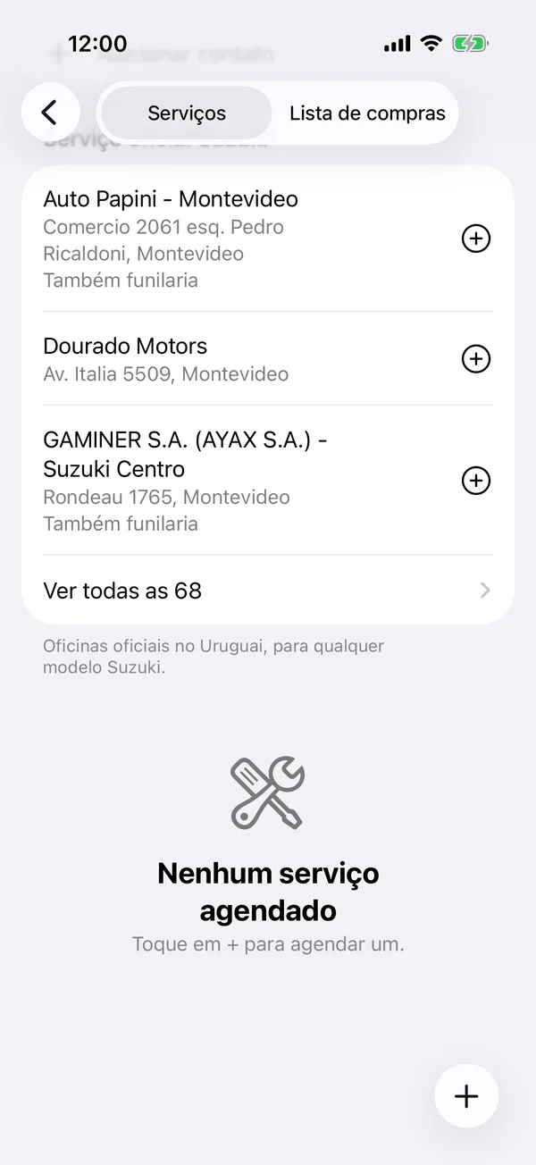 O serviço oficial da Suzuki, por departamento