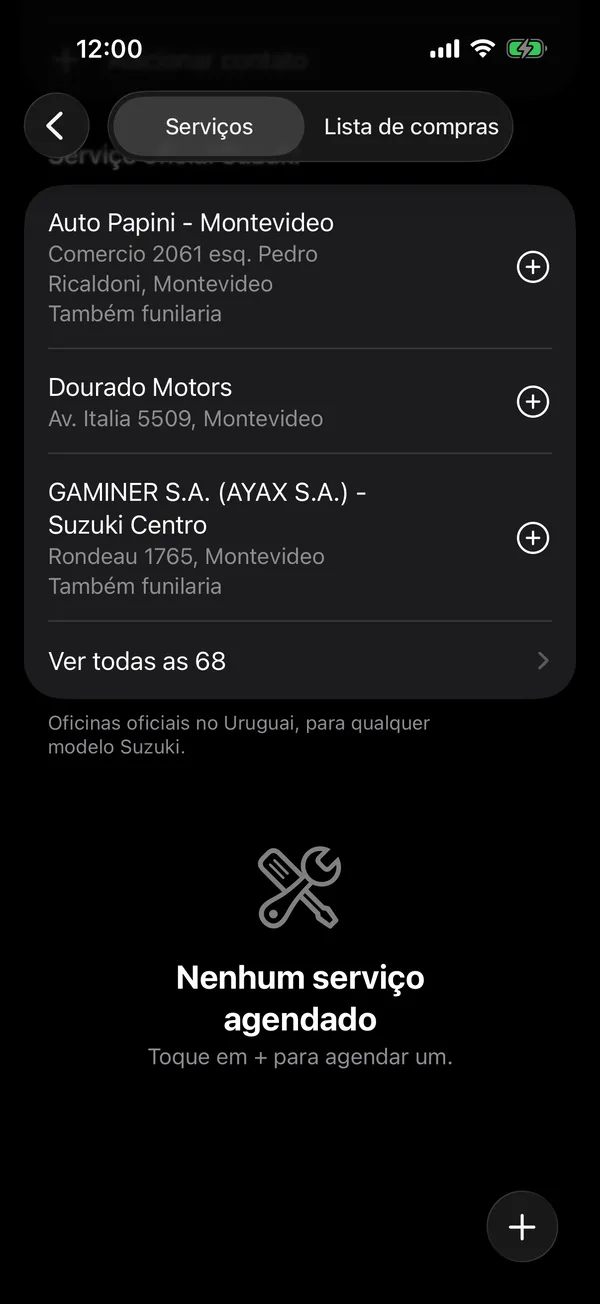 O serviço oficial da Suzuki, por departamento