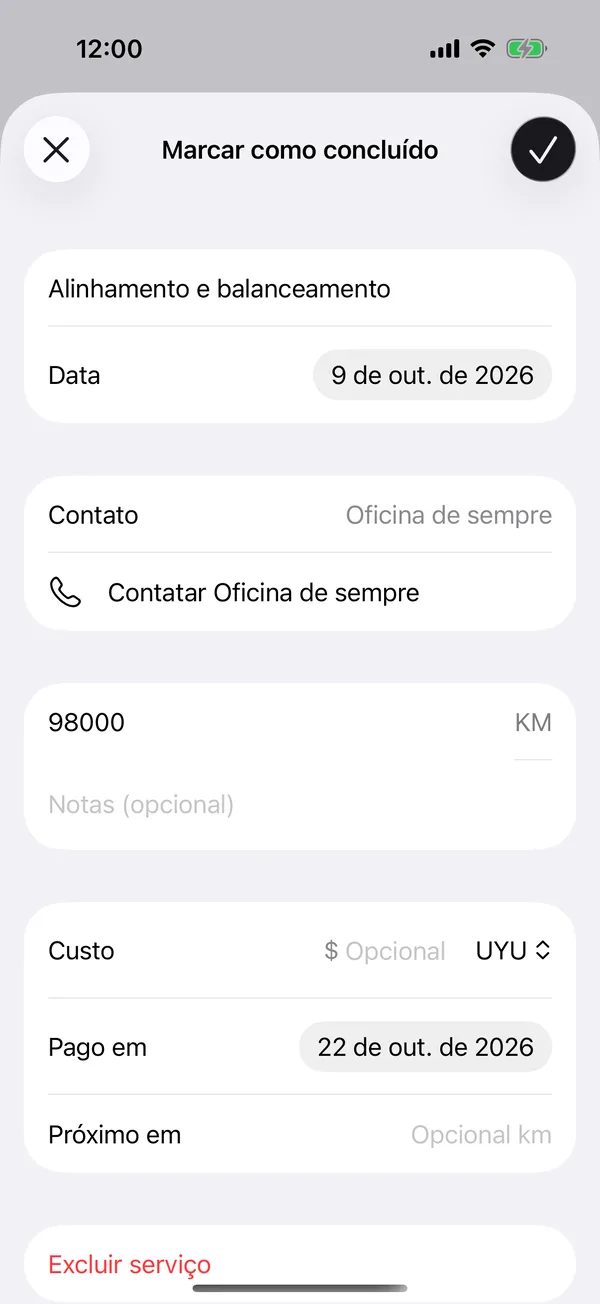 Um serviço com o seu contato