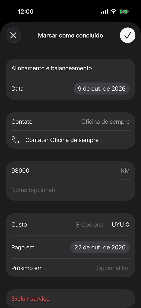 Um serviço com o seu contato