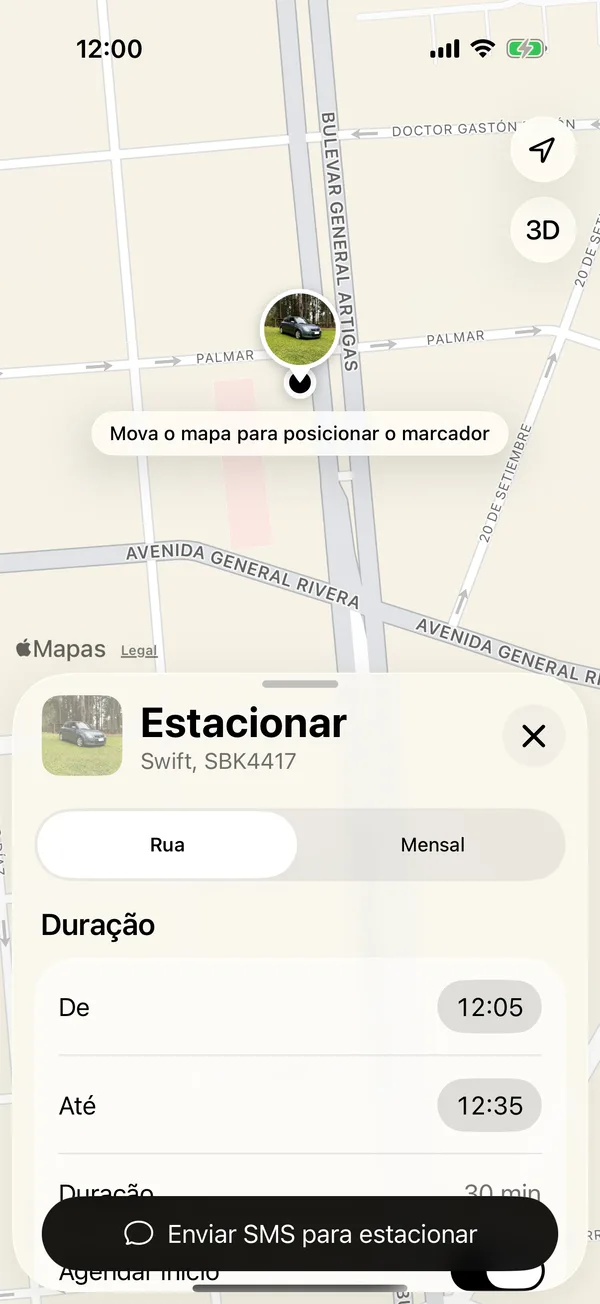 O formulário com Agendar início, De e Até