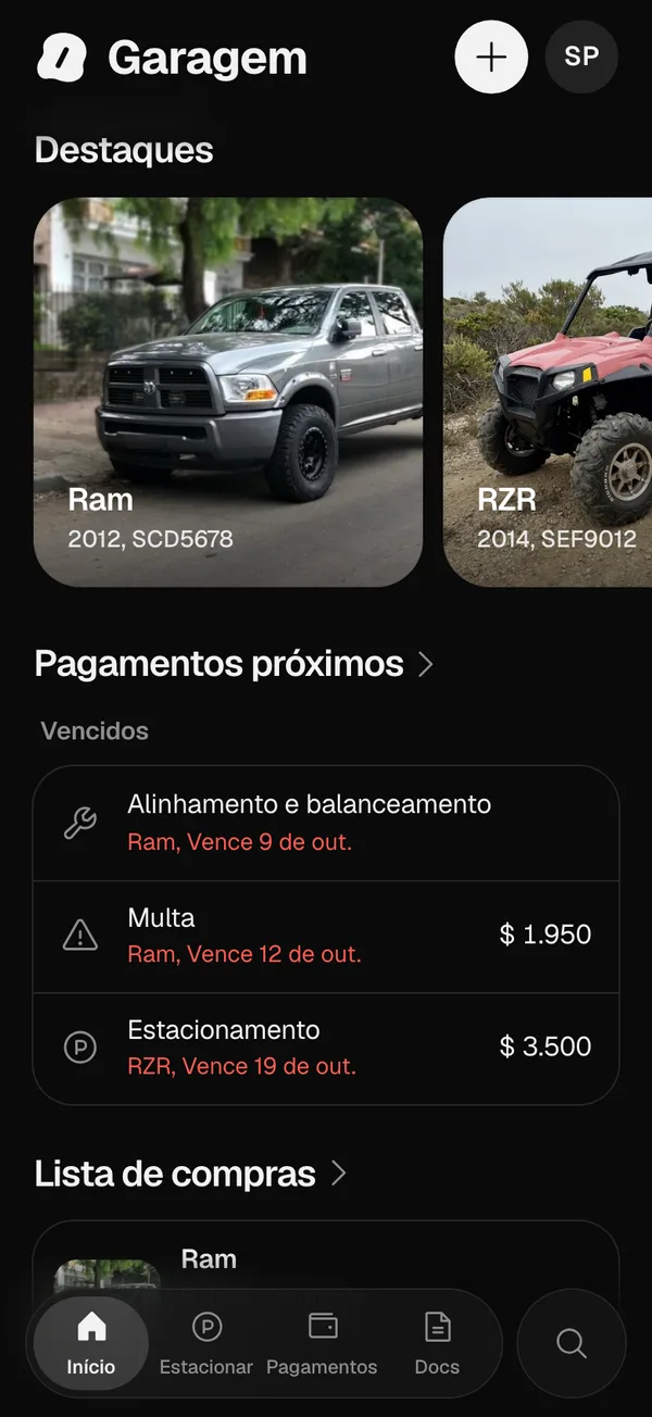 Início na web, no navegador de um celular