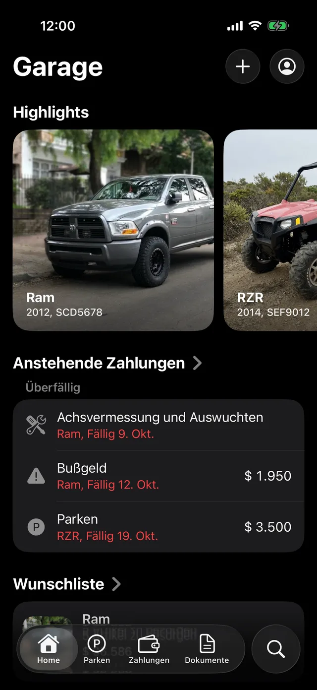 Start in der iPhone-App