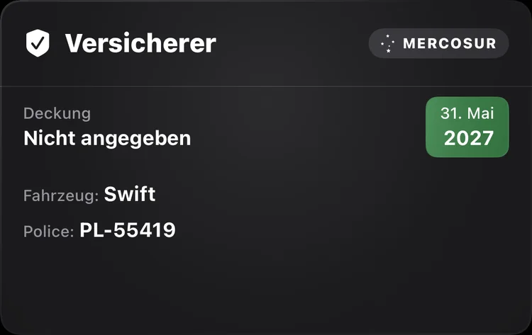 Eine Police mit dem Mercosur-Zeichen
