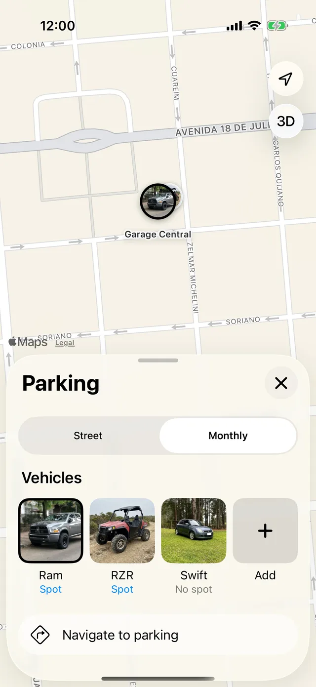 A vehicle’s monthly spot on the map