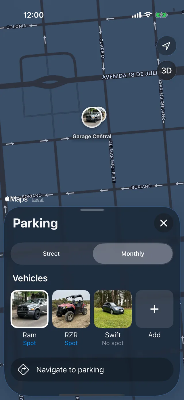 A vehicle’s monthly spot on the map