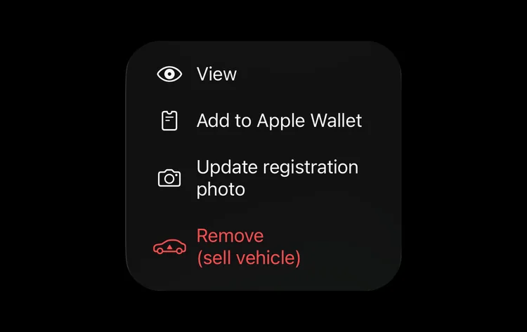 A registration card menu with Add to Apple Wallet