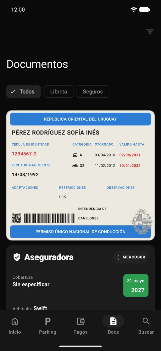 Los documentos de un vehículo en GarageApp