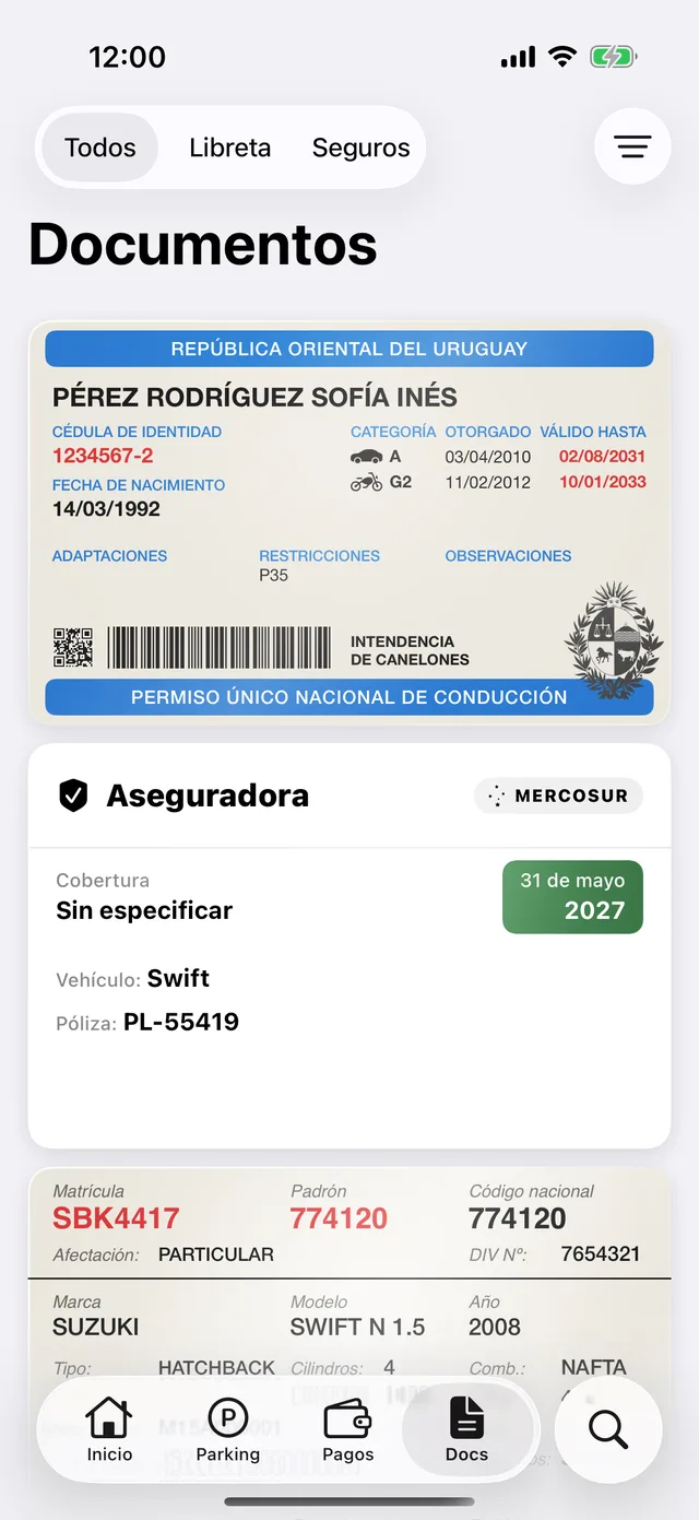 Los documentos de un vehículo en GarageApp