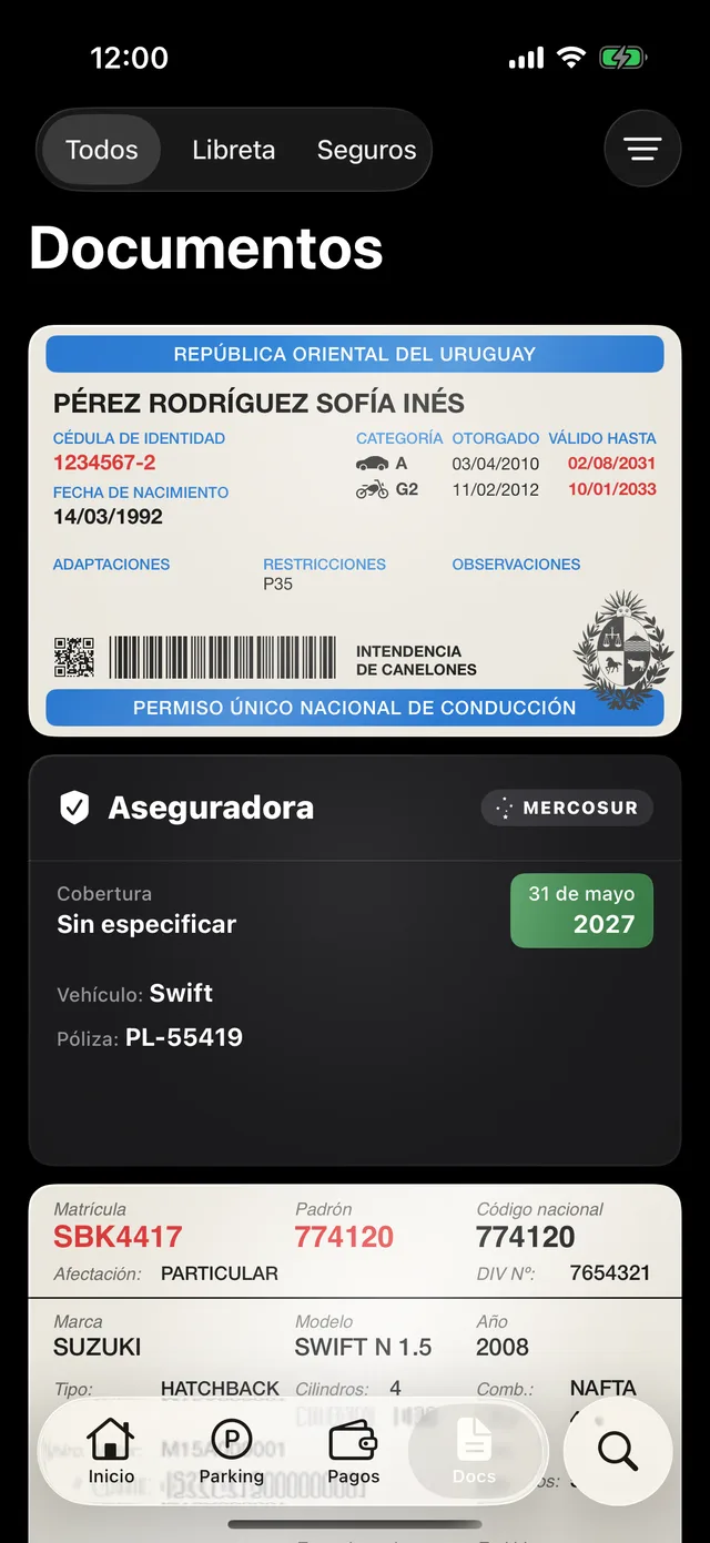 Los documentos de un vehículo en GarageApp