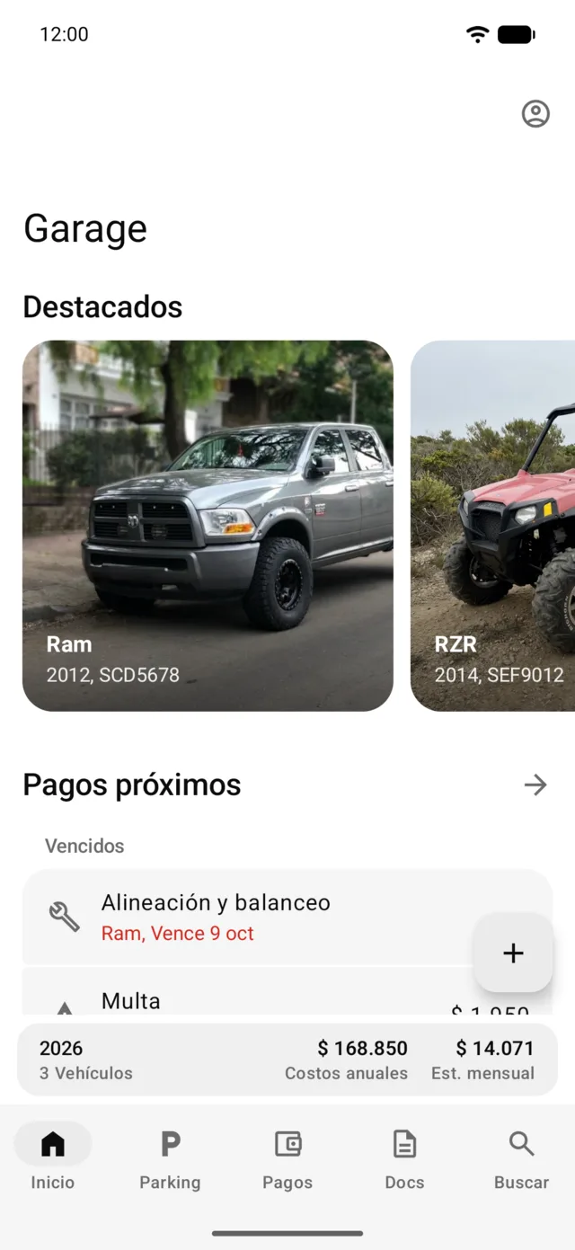 Inicio en la app de iPhone