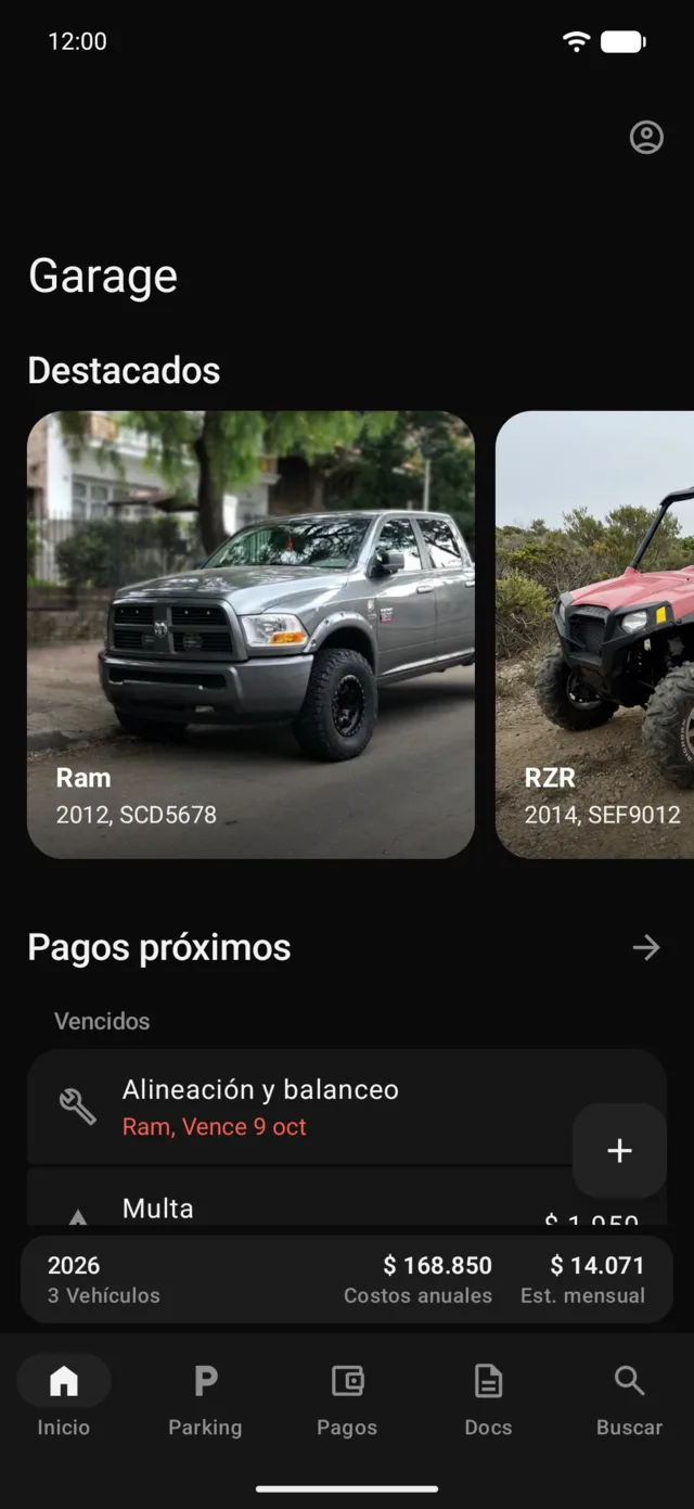 Inicio en la app de iPhone