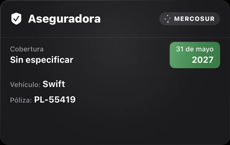 Una póliza con la marca Mercosur