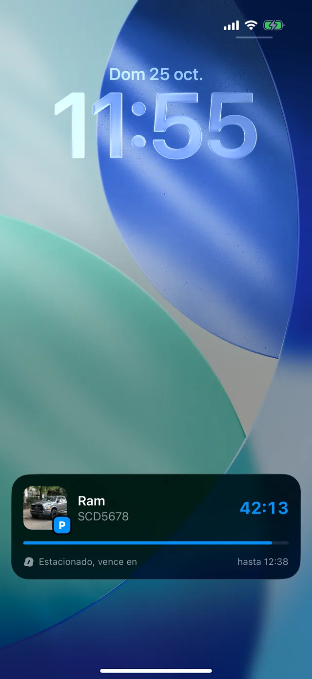 La Actividad en vivo de un tarifado en la pantalla bloqueada