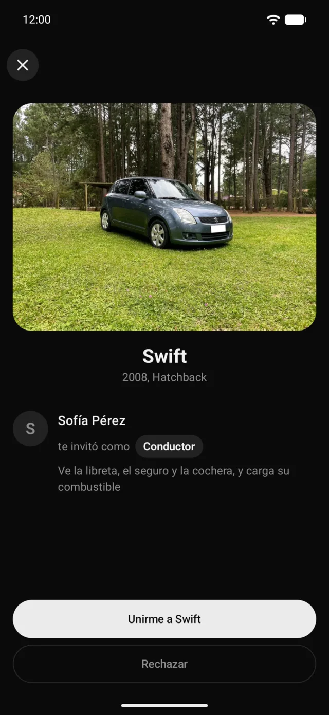 Una invitación para ver un vehículo