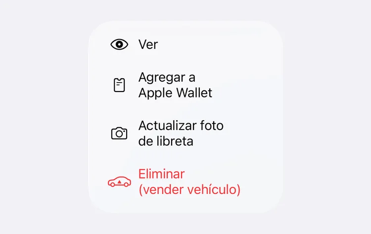 El menú de una libreta con Agregar a Apple Wallet