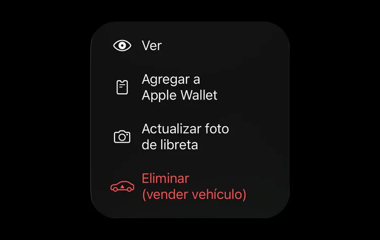 El menú de una libreta con Agregar a Apple Wallet