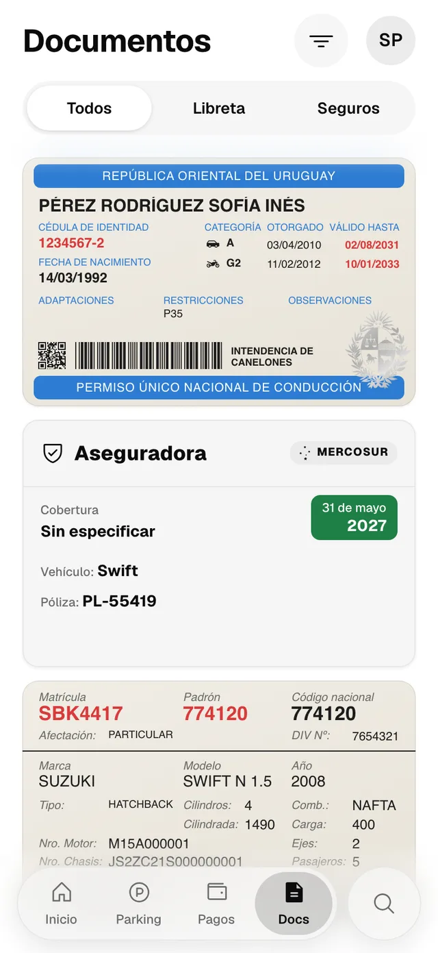 La pestaña Documentos en la web