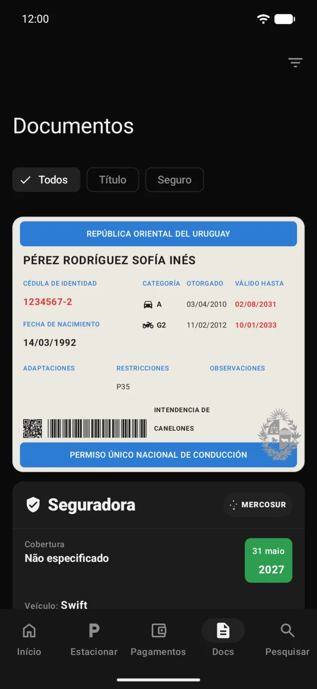 Os documentos de um veículo no GarageApp