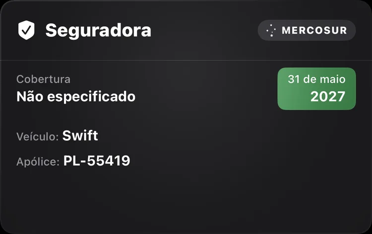 Uma apólice com a marca Mercosul
