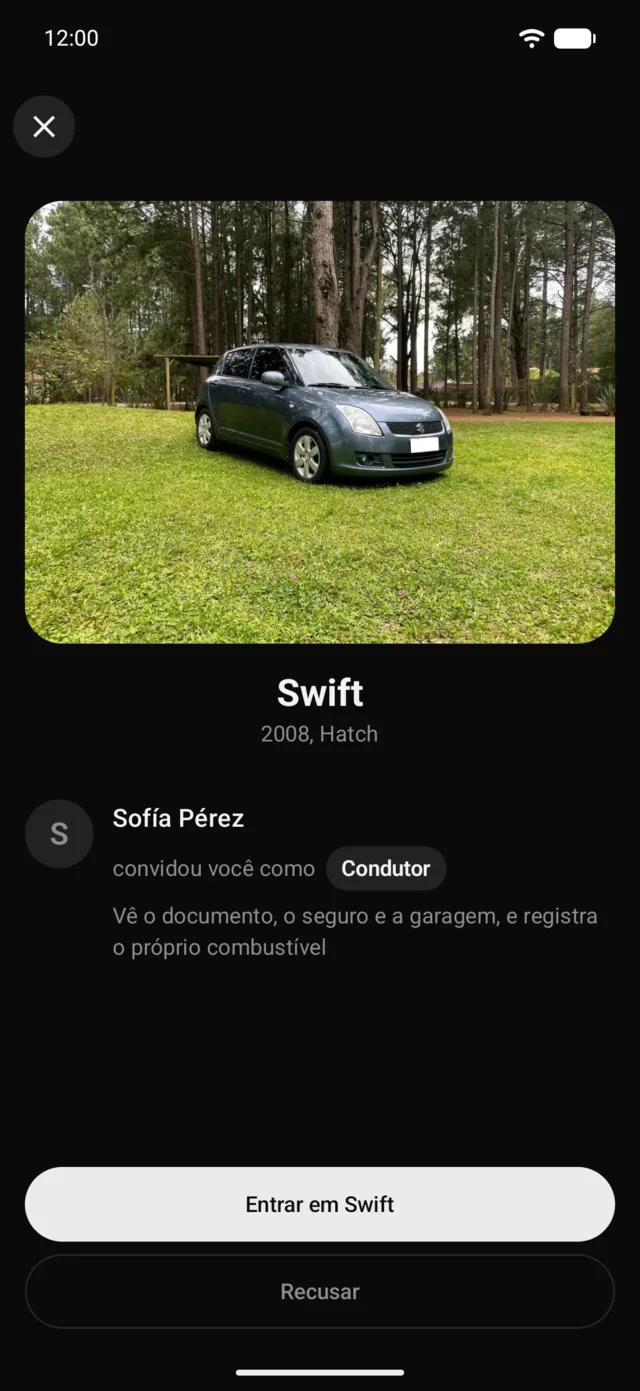 Um convite para um veículo