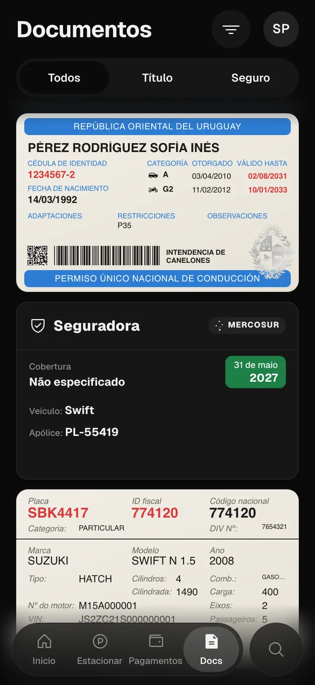 A aba Documentos na web